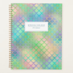 Personalized Mermaid Scales Rainbow Shimmer 2024 Planner