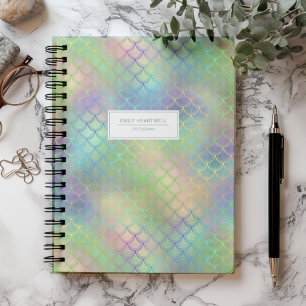 Personalized Mermaid Scales Rainbow Shimmer 2027 Planner