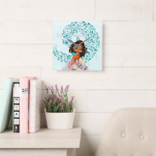 Personalized Mermaid  Square Wall Clock