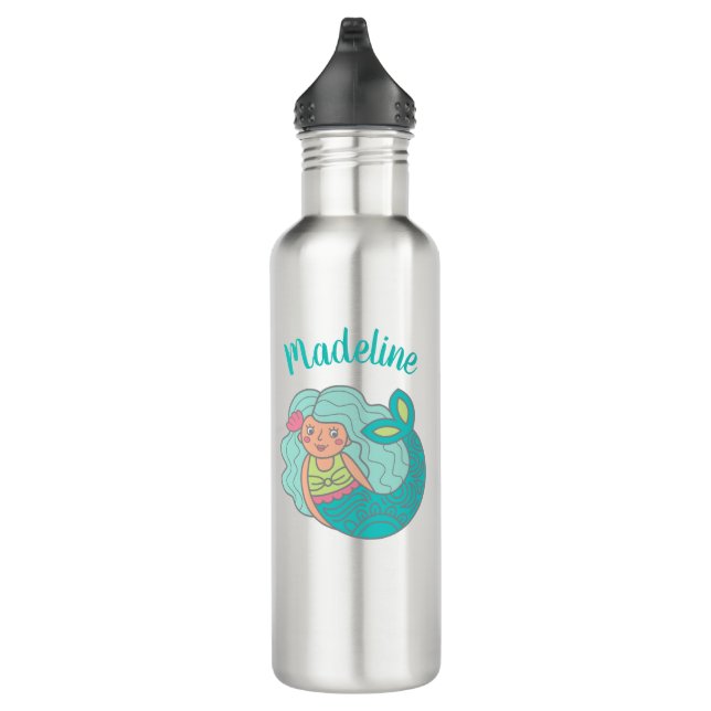 Personalized Mermaid Stainless Steel Water Bottle (Right)