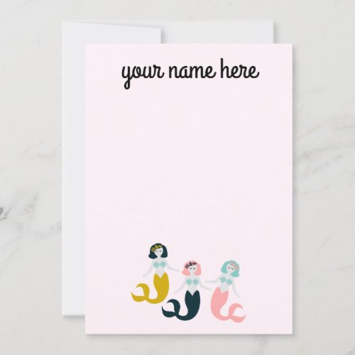 Personalized Mermaid Stationery Notecards