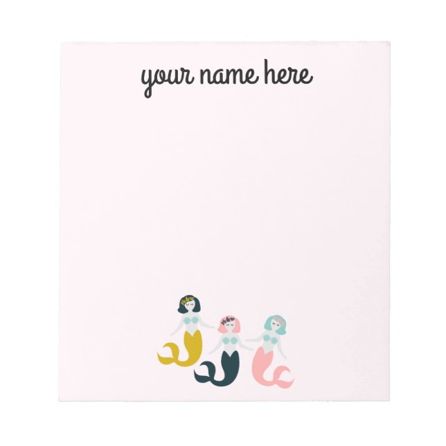 Personalized Mermaid Stationery Notepad (Front)