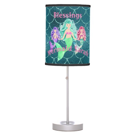 Personalized Mermaid Table Lamp (Front)