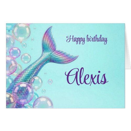 PERSONALIZED MERMAID TAIL BIRTHDAY CARD