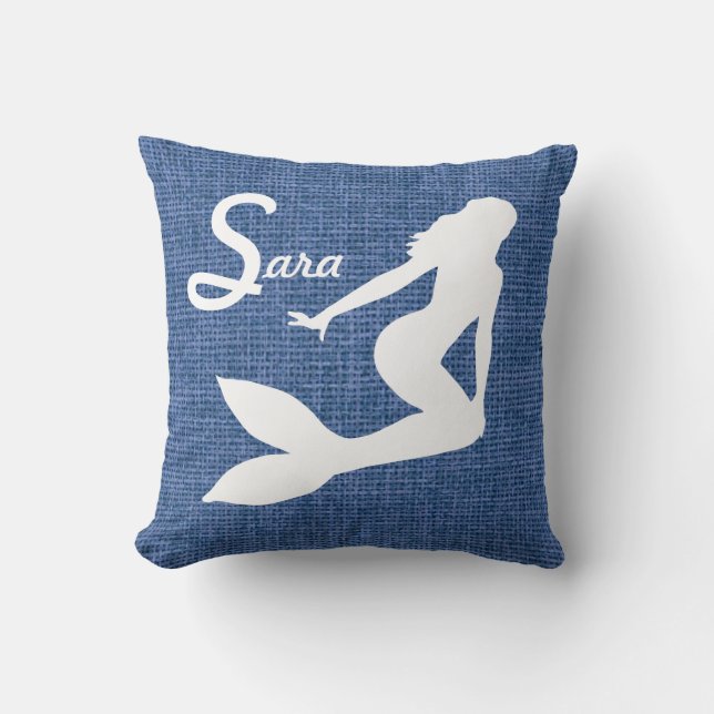 Personalized Mermaid Throw Pillow (Front)