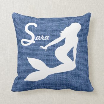 Personalized Mermaid Throw Pillow by AardvarkApparel at Zazzle