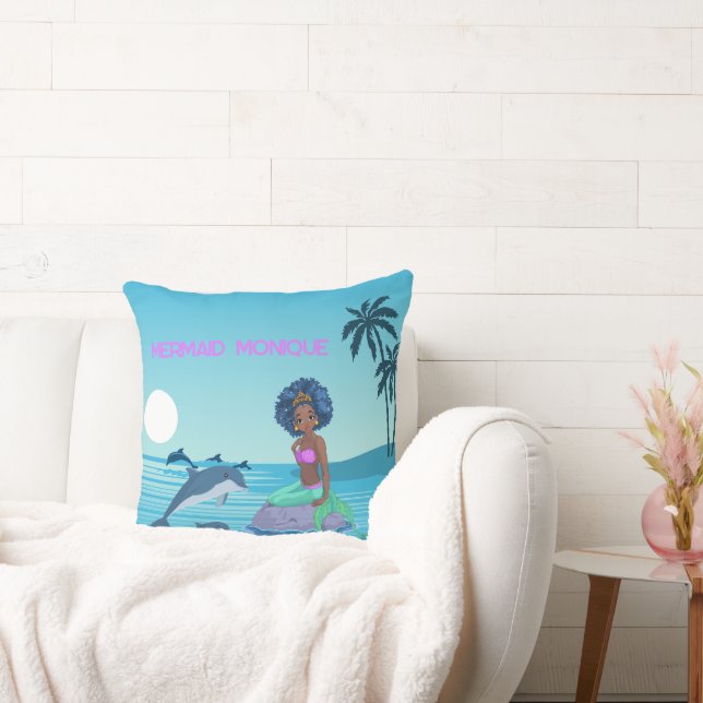 Personalized Mermaid  Throw Pillow (Couch)