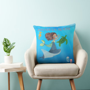 Personalized Mermaid Throw Pillow