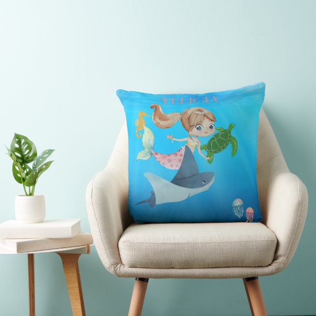Personalized Mermaid Throw Pillow (Chair)