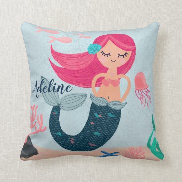 Personalized Mermaid Throw Pillow