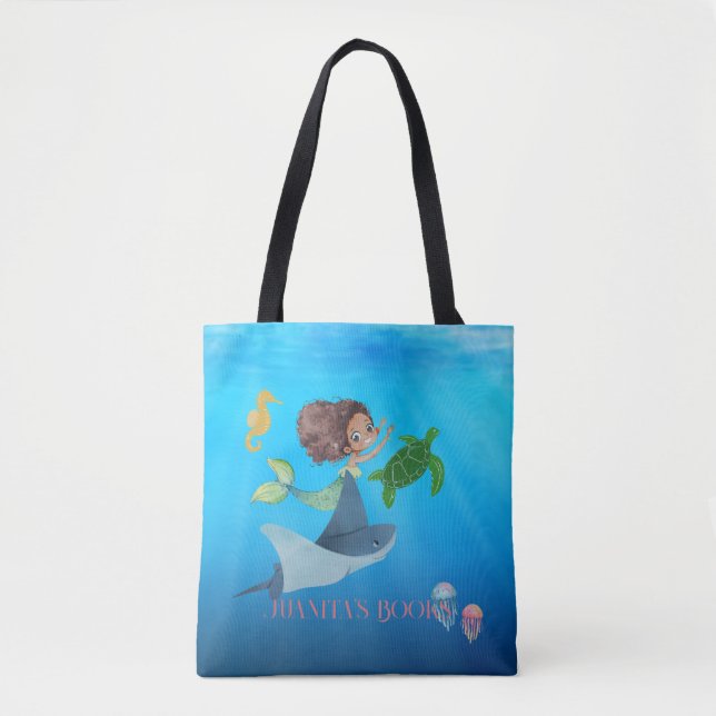 Personalized Mermaid  Tote Bag (Front)
