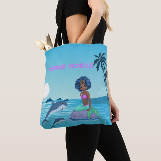 Personalized Mermaid  Tote Bag (Close Up)