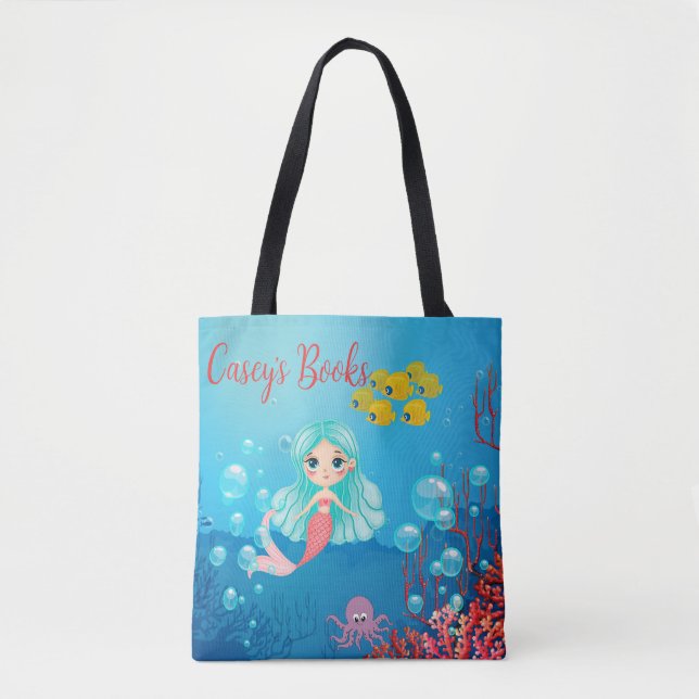 Personalized Mermaid  Tote Bag (Front)