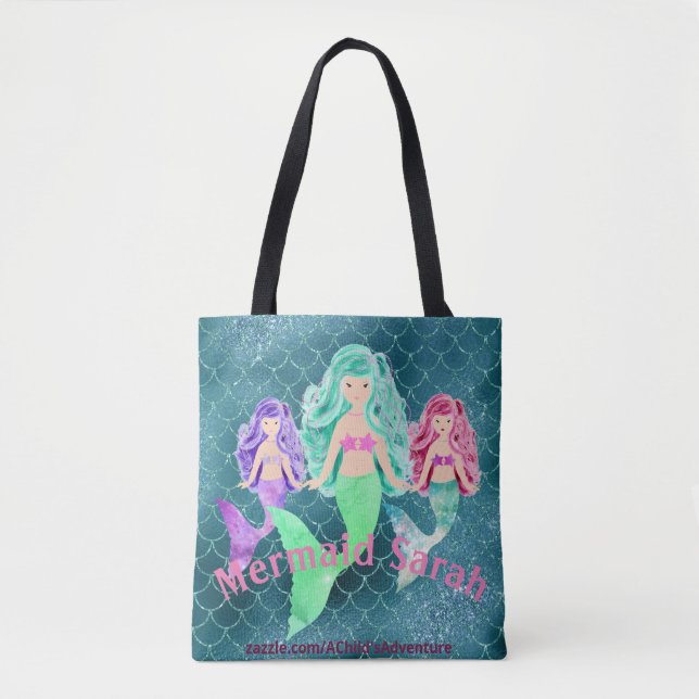 Personalized Mermaid Tote Bag (Front)