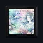 Personalized Mermaid Treasures Gift Box<br><div class="desc">Customize a sweet jewelry box for your child's little treasured possessions. Add her name. A cute style for a little girl's bedroom. Available in 2 sizes and a variety of frame finishes.</div>