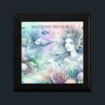 Personalized Mermaid Treasures Gift Box<br><div class="desc">Customize a sweet jewelry box for your child's little treasured possessions. Add her name. A cute style for a little girl's bedroom. Available in 2 sizes and a variety of frame finishes.</div>