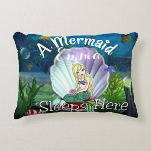 Personalized Mermaid Under the Sea Pillow