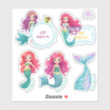 Personalized Mermaid Underwater Name Labels 