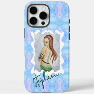 Personalized Mermaid Watercolor Original Art iPhone 16 Pro Max Case