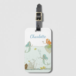 Personalized Mermaid Whimsical Ocean Kids Name Luggage Tag
