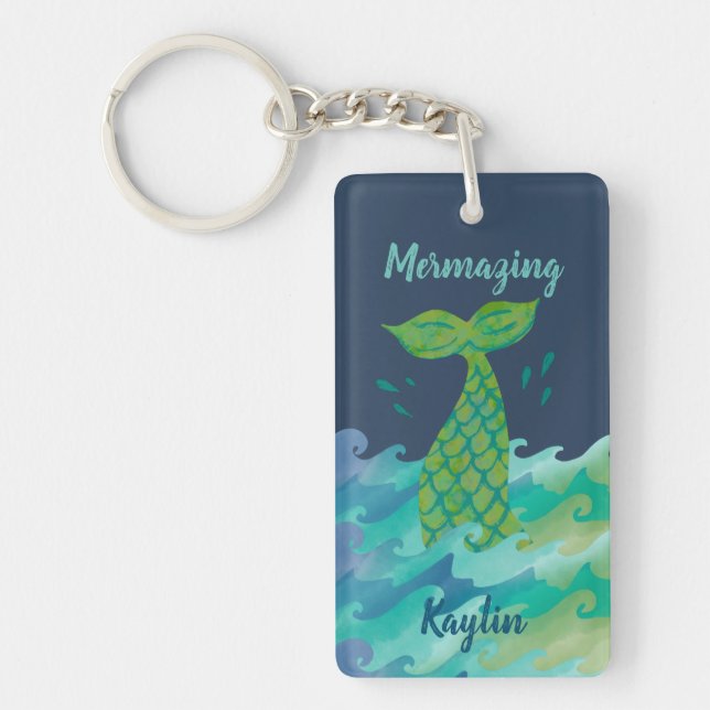 Personalized Mermazing Mermaid Keychain (Front)