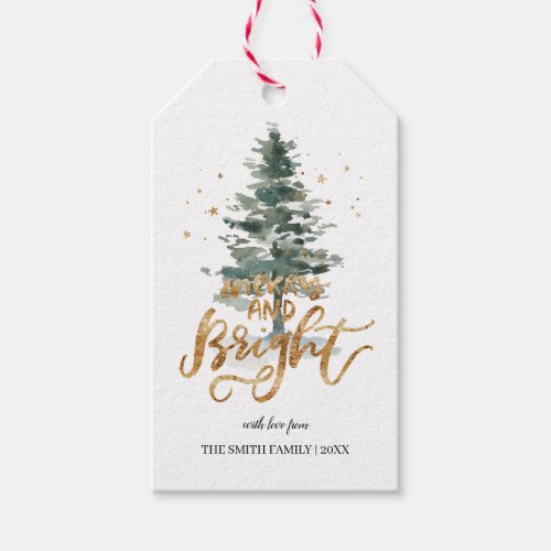 Personalized Merry and Bright Christmas Gift Tags