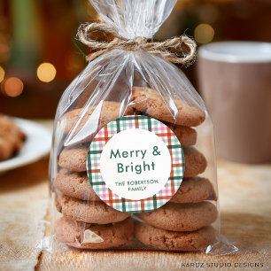 Personalized Merry and Bright Christmas Sticker