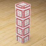 Personalized Merry and Bright Red Checkered Wine Box<br><div class="desc">Dress up your holiday gifting with this festive "Merry and Bright" personalized wine gift box! Featuring a vibrant red and pink checkered pattern and a whimsical holiday message, this customizable box includes your family name or special text – adding a personal, joyful touch to your Christmas wine gifts. Perfect for...</div>