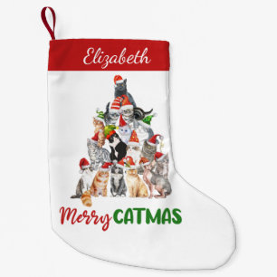 Personalized Merry Catmus Funny Cat Christmas Small Christmas Stocking