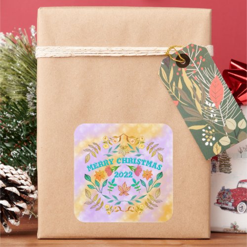 PERSONALIZED MERRY CHRISTMAS 2023 SQUARE STICKER