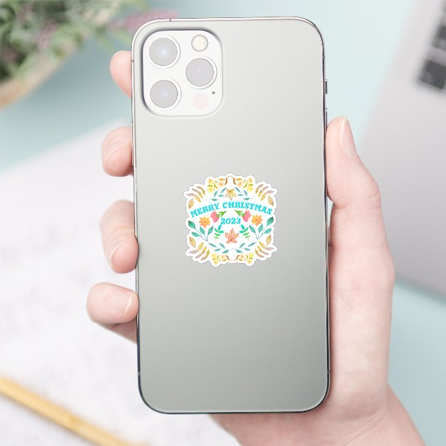 PERSONALIZED MERRY CHRISTMAS 20XX STICKER (Phone)
