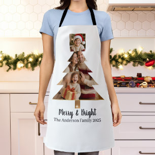 Personalized Merry Christmas 2-Photo Collage Apron