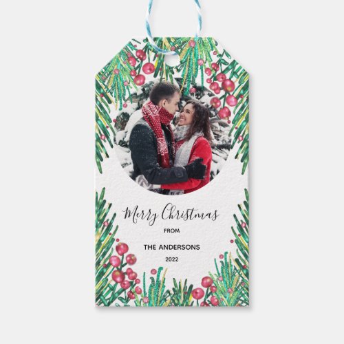 Personalized Merry Christmas  Add your PHOTO Gift Tags