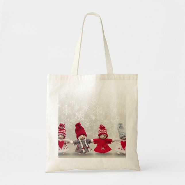 Personalized Merry Christmas Angel Tote Bag (Front)