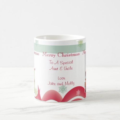 Personalized Merry Christmas Aunts  Uncles Photo Coffee Mug