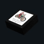 Personalized Merry Christmas Biker Santa Gift Box<br><div class="desc">Cute gift idea for a motor cyclist at Christmas. Featuring Santa on a bike riding home to the North Pole. Click on the "Personalize" link above to change the name and year</div>