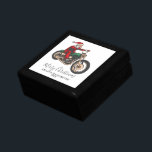 Personalized Merry Christmas Biker Santa Gift Box<br><div class="desc">Cute gift idea for a motor cyclist at Christmas. Featuring Santa on a bike riding home to the North Pole. Click on the "Personalize" link above to change the name and year</div>