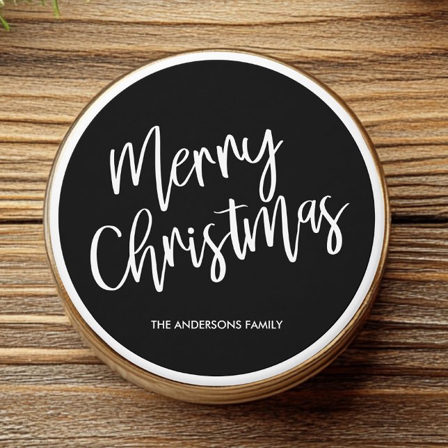 Personalized Merry Christmas Black | Name  Mini Candle Favors (Creator Uploaded)