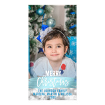 Personalized Merry Christmas Blue Foil | PHOTO Card