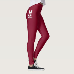 Personalized Merry Christmas Burgundy White Classy Leggings