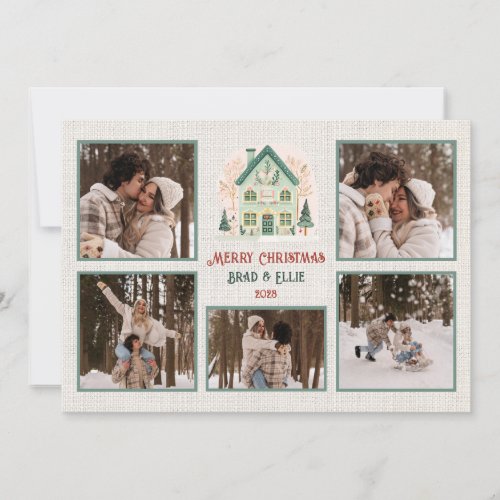 Personalized Merry Christmas Card with 6 Photos
