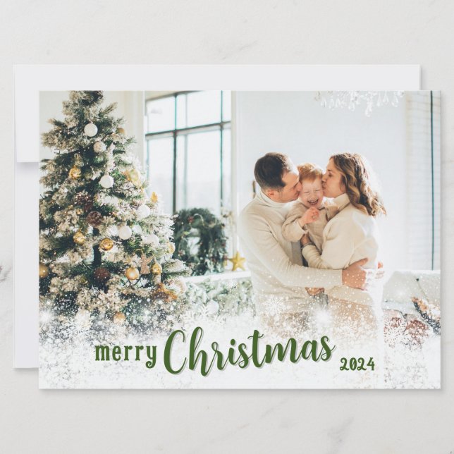 Personalized Merry Christmas Card with Photo (Front)