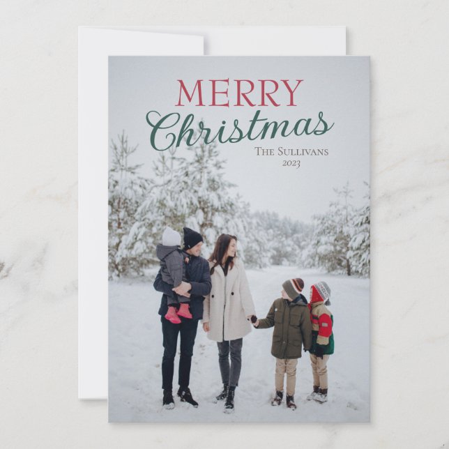Personalized Merry Christmas Card with Photo  (Front)