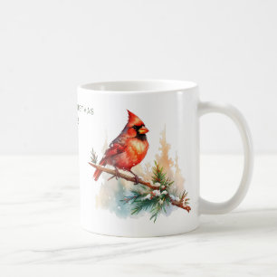Personalized Merry Christmas Cardinal Coffee Mug
