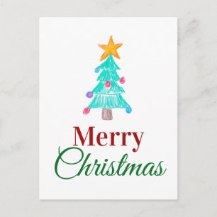Personalized Merry Christmas Children's Picture Holiday Postcard