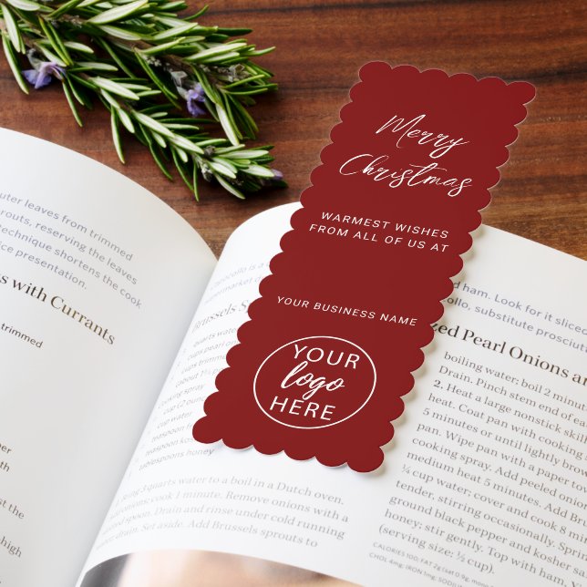 Personalized Merry Christmas Company Logo Bookmarks (Book)