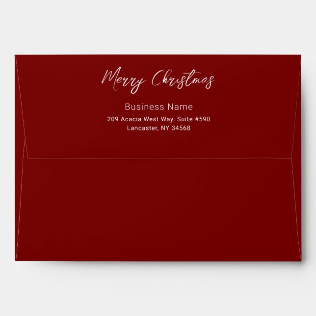 Personalized Merry Christmas Company Logo  Envelope (Back (Top Flap))