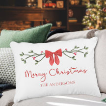 Personalized Merry Christmas Coquette Bow Trendy