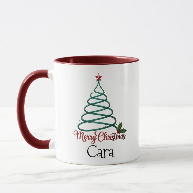 Personalized Merry Christmas Custom Name Gift For  Mug (Left)