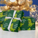 Personalized Merry Christmas Dinosaur Santa Hat Wrapping Paper<br><div class="desc">Personalized Merry Christmas Dinosaur Santa Hat Wrapping Paper.</div>